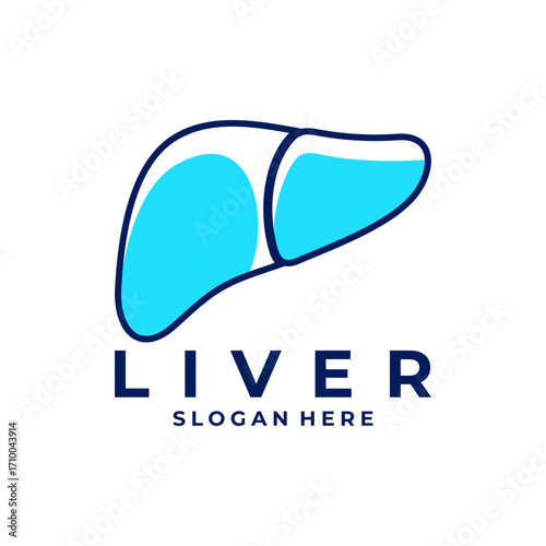 Liver medical logo design vector. Creative Liver human organ flat icon logo