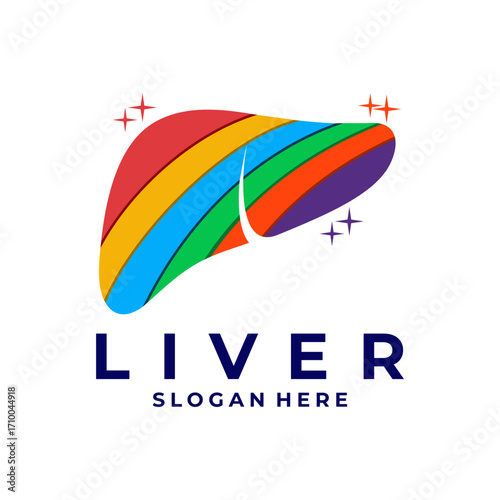 Liver colorful logo design icon vector template. Liver healthy logo