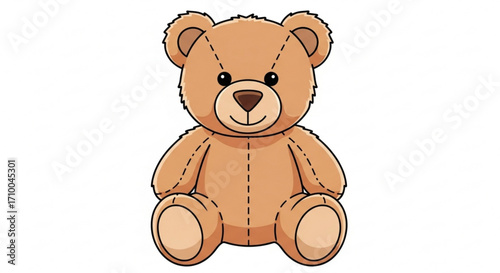 Cute teddy bear sitting, a charming and cuddly companion, perfect for adding a touch of warmth and comfort to any project