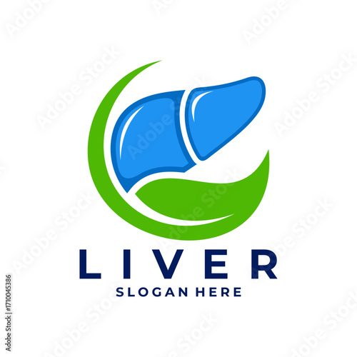 Liver care logo design vector. Liver nature logo. liver leaf logo design