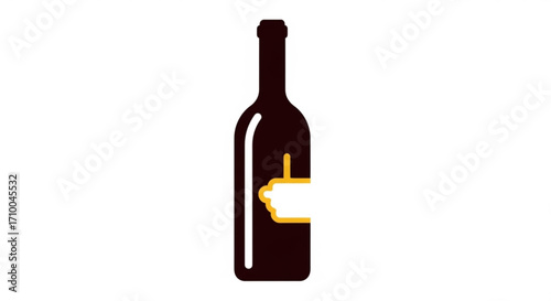 Elegant wine bottle icon, showcasing simplicity and sophistication in its minimalist design, perfect for branding