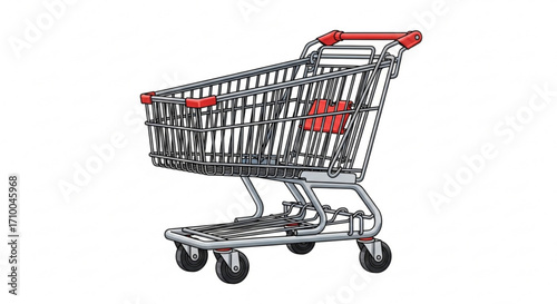 Illustration of a shopping cart, commonly used in supermarkets and retail stores
