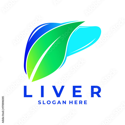 Liver nature logo design vector template. Liver leaf logo design