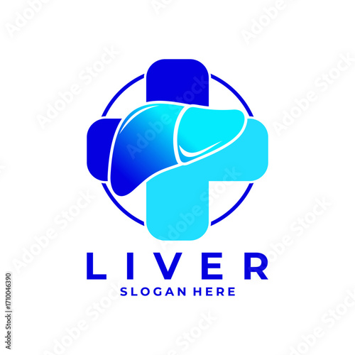 Liver medical logo design vector template. Human Liver health logo design