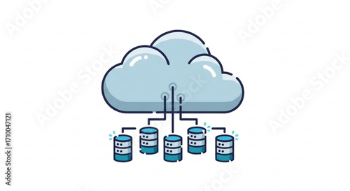 Cloud computing and database icon for storing and managing data in a secure and scalable environment