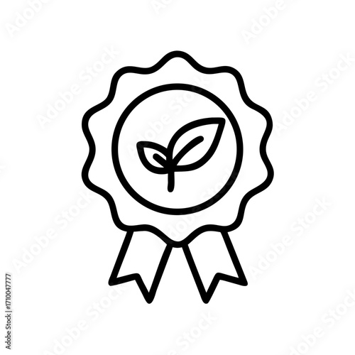 Eco friendly product certification badge vector icon design for sustainable business and environment 100