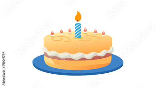 Celebrate birthday party with delicious cake vector illustration for happy birthday cake design and decoration