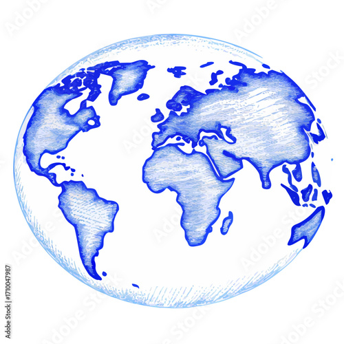 Watercolor world map illustration for geography education and global awareness presentations and designs