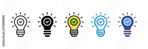 Lightbulb Idea Icon Set Multiple Style Collection