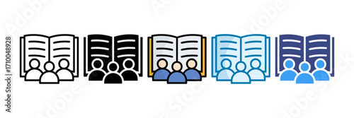 Group Study Icon Set Multiple Style Collection