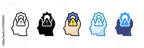 Critical Thinking Icon Set Multiple Style Collection