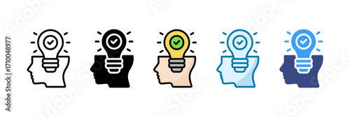 Creative Thinking Icon Set Multiple Style Collection