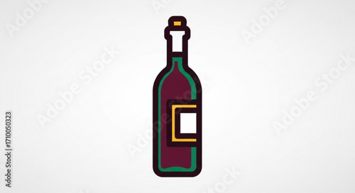 Wine bottle icon, a symbol of celebration, relaxation, and the enjoyment of fine beverages in social gatherings
