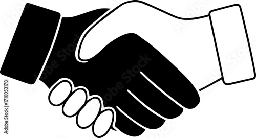 Handshake Icon with Diverse Hands