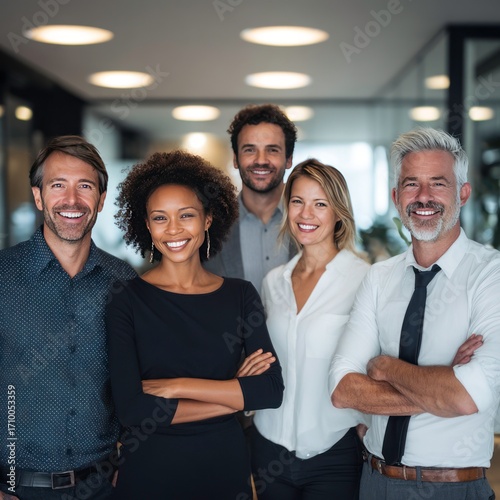 collaborative diverse office team in corporate environment