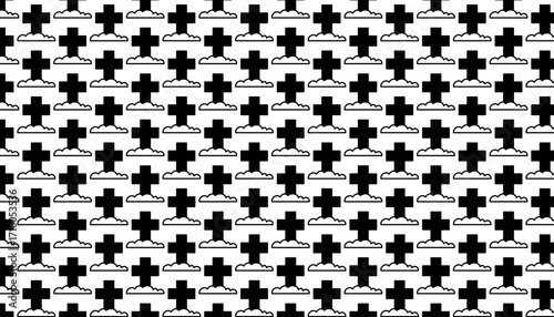  halloween grave cross seamless pattern
