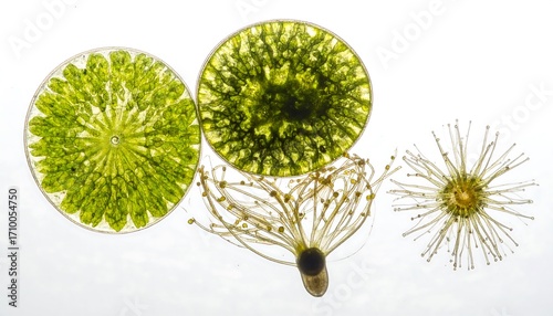Microscopic Algae Specimen Displaying Intricate Structures