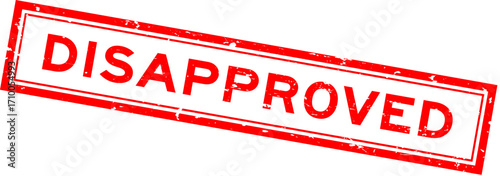 Grunge red disapproved word rsquare ubber seal stamp on white background