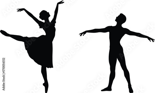Elegant ballet dancers in silhouette showcasing grace and artistic movement