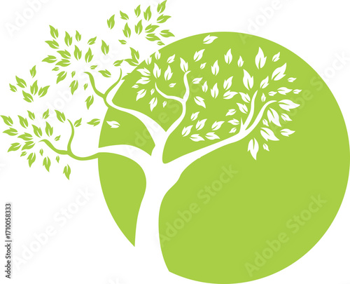 vector illustration of a green tree
