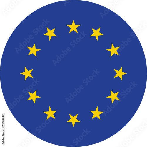 Flag of Europe, European Union. EU flag icon. Vector of amazing European Union flag.
