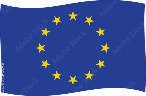 Flag of Europe, European Union. EU flag icon. Vector of amazing European Union flag.
