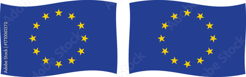 Flag of Europe, European Union. EU flag icon. Vector of amazing European Union flag.
