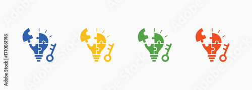 Problem Solving Icon Set Color