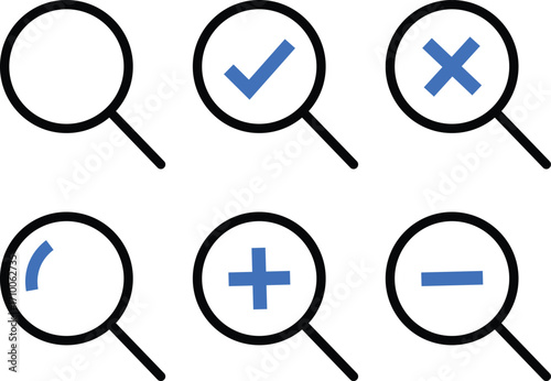 Search icon vector set. Magnifying glass vector symbol
