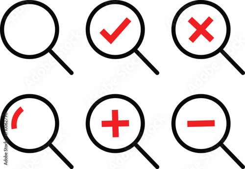 Search icon vector set. Magnifying glass vector symbol
