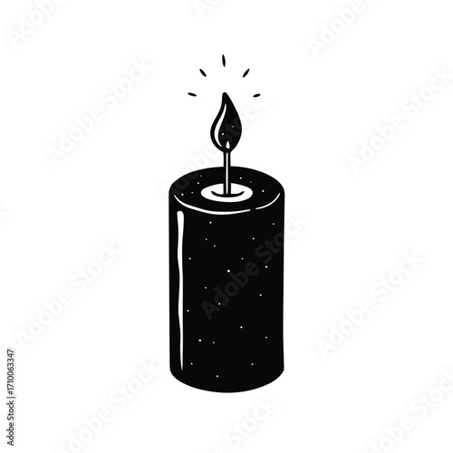 burning candle on a white background
