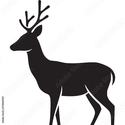 Deer silhouette logo isolated on white background