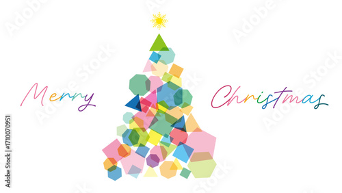 幾何学模様のカラフルなクリスマスツリーの背景
Geometric colorful Christmas tree background