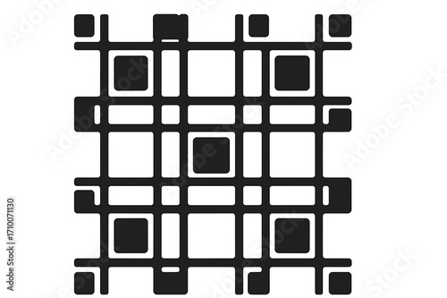 Modern abstract black and white grid pattern suitable for various design projects and backgrounds