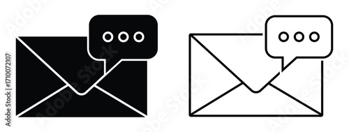 Modern envelope icon with chat bubble symbol for email and messaging communication