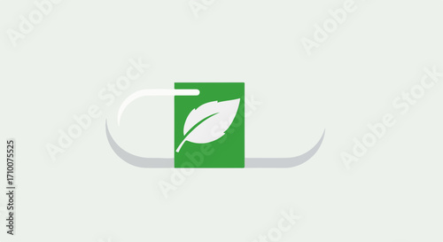 Green tea logo showcasing organic leaves in modern style for business purposes. Green tea logo emblem, embodying freshness and natural elements, suitable for health brands.