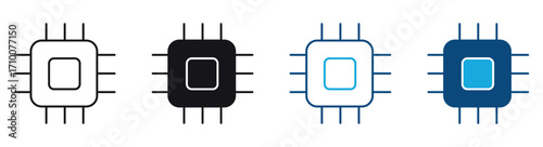 Micro chip icon set isolated on white background , vector illustration .
