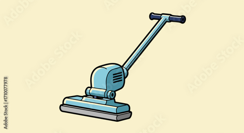 Sanding machine on neutral backdrop. Sanding machine used for buffing floors, shows machinery and hardware for woodworking on surfaces. Concept sanding machine for contractors.