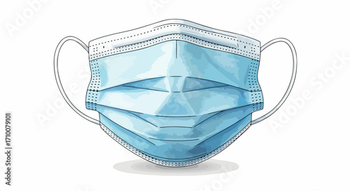 Surgical mask for protection against viruses and bacteria isolated on white background. Surgical mask is important in healthcare settings to prevent airborne infections.