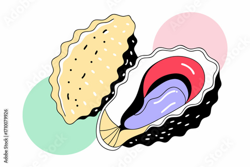 illustration of a octopus with a fish