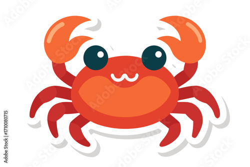 red crab on white background