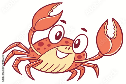 cartoon crab on white background