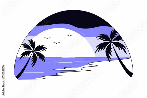 tropical island with palm trees