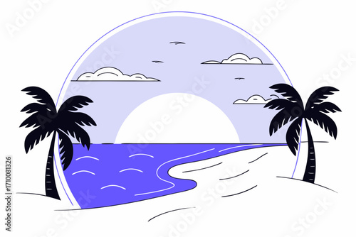 tropical island with palm trees
