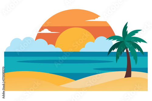 beach with palm trees