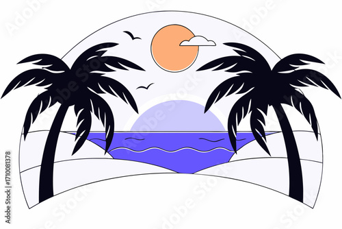 tropical island with palm trees