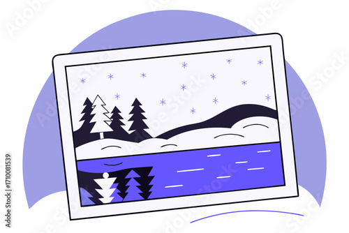 winter landscape with snow