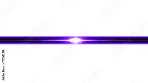 Vibrant purple light beam shining across a white background, creating an energetic and ethereal effect.