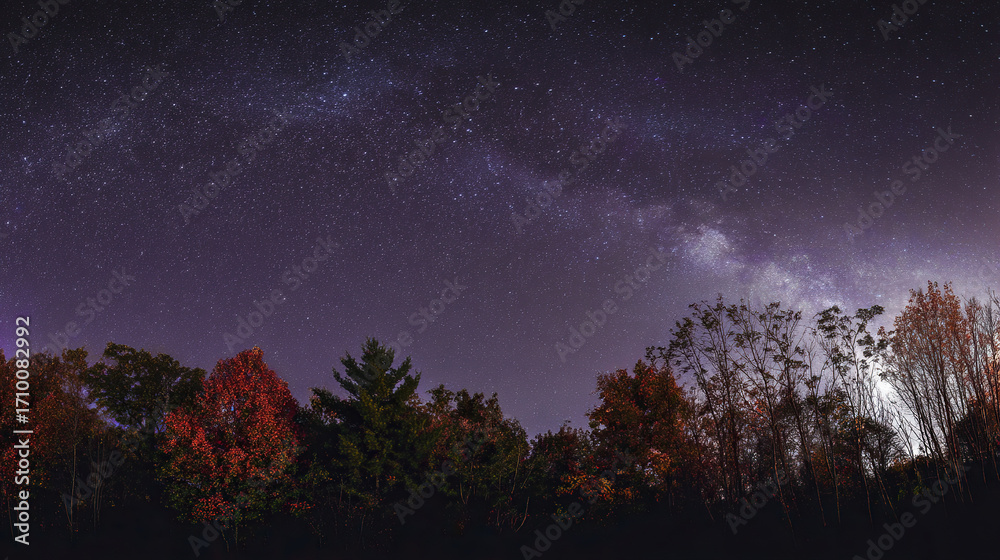 Fototapeta premium Starry Autumn Night Sky