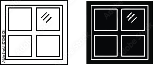 Window icon vector illustration modern window frame design art